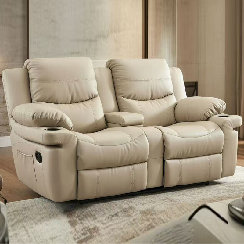 Ruční polohovací polohovací křeslo Loveseat čalouněné kůží