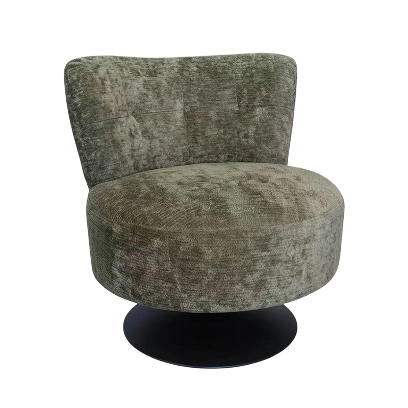 Sametově čalouněné křeslo otočné o 360°